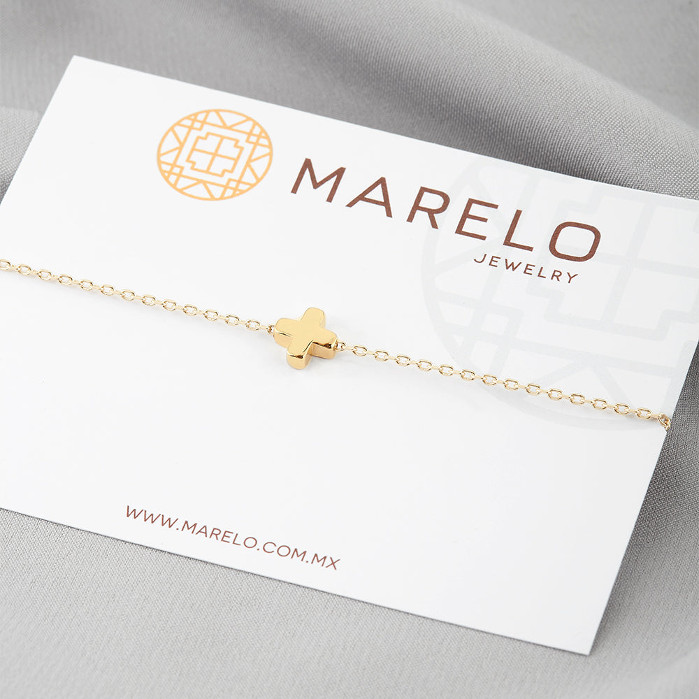 PULSERA CADENA CRUZ CENTRAL AJUSTABLE