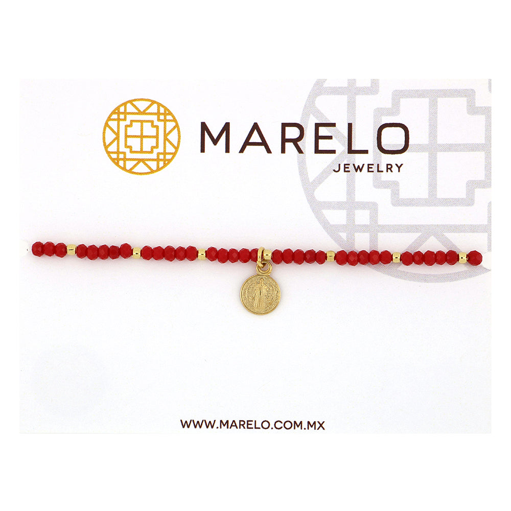 PULSERA SAN BENITO COLGANTE ELÁSTICA DE CRISTAL