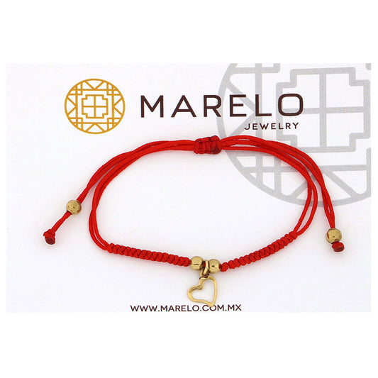 PULSERA DIJE DE CORAZÓN HILO