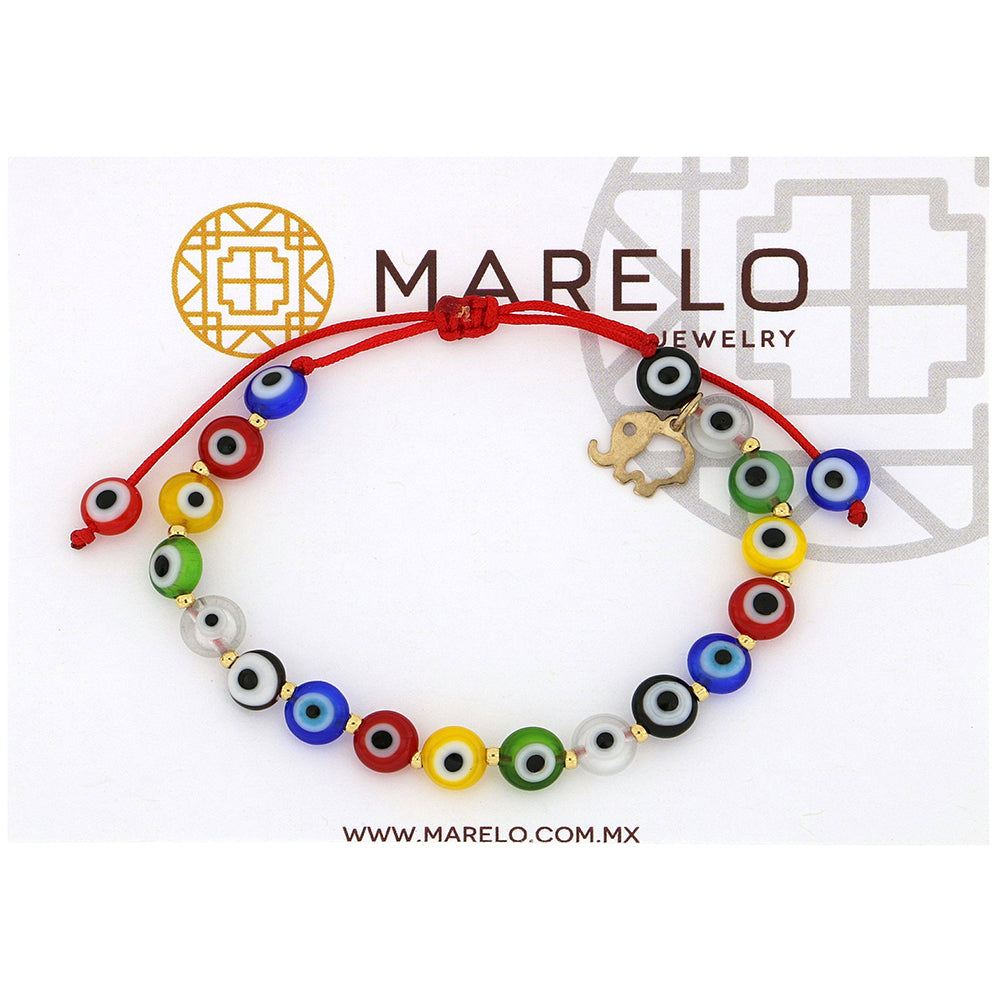 PULSERA OJO TURCO CON DIJE HILO AJUSTABLE