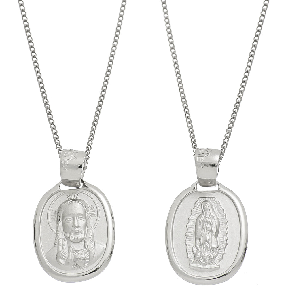 JUEGO DE MEDALLAS PAREJA GRUESAS CON CADENA