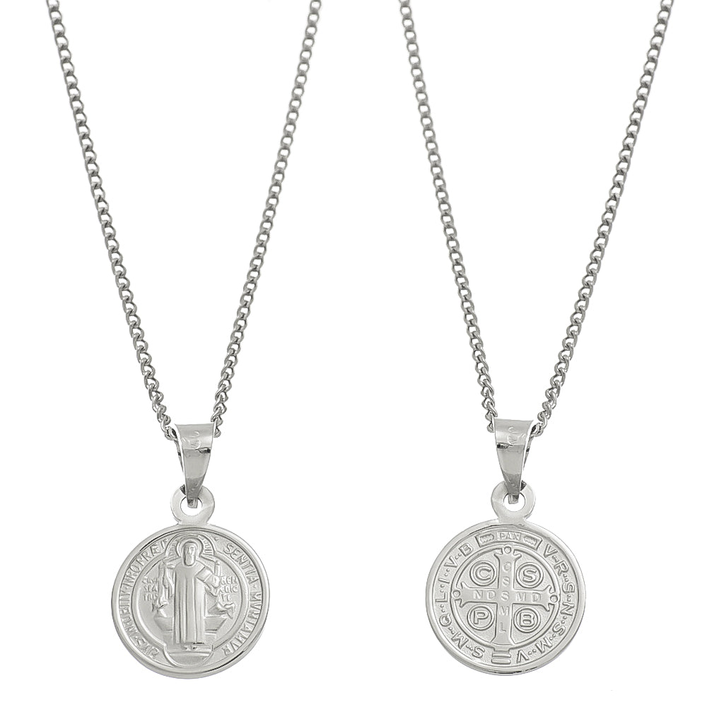 MEDALLA SAN BENITO REDONDA CON CADENA