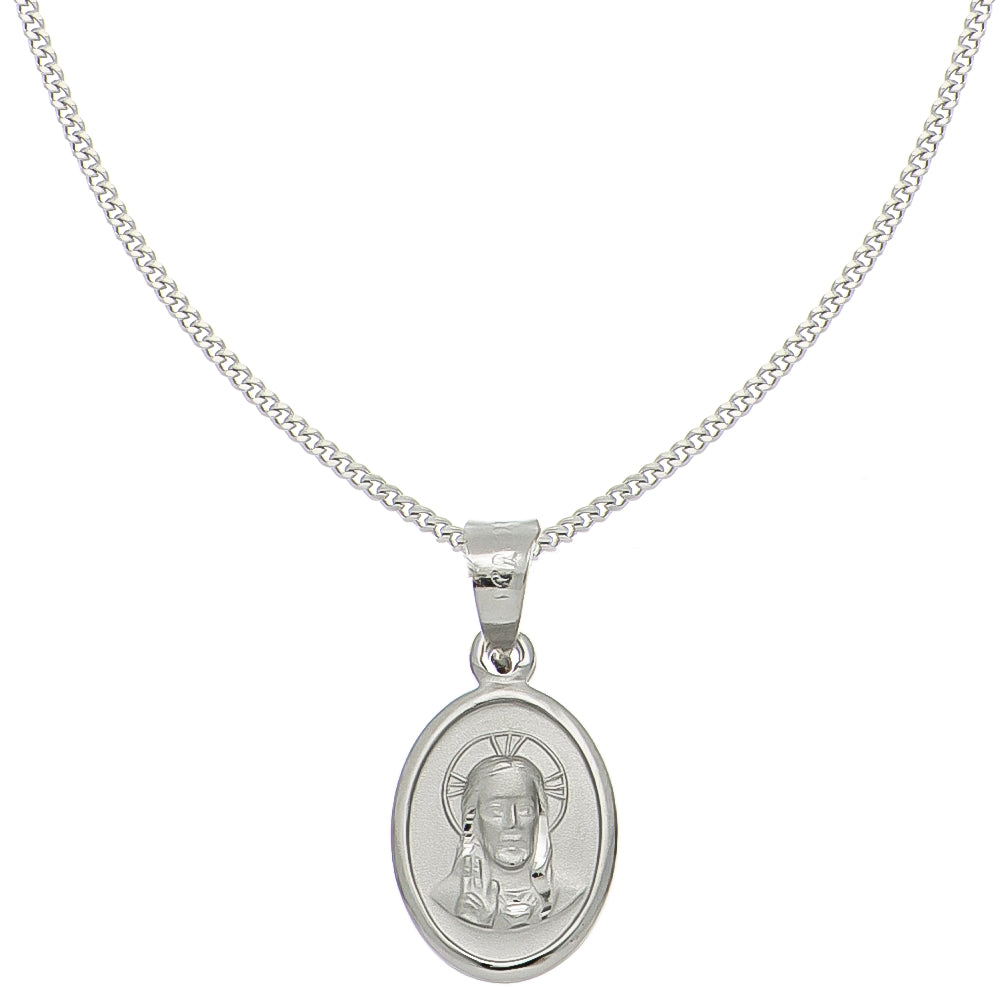 MEDALLA SAGRADO CORAZÓN OVAL CON CADENA