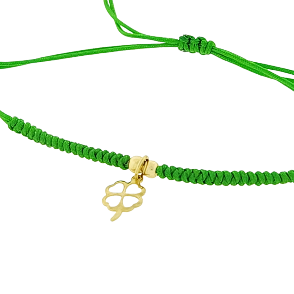 PULSERA TREBOL DIJE HILO