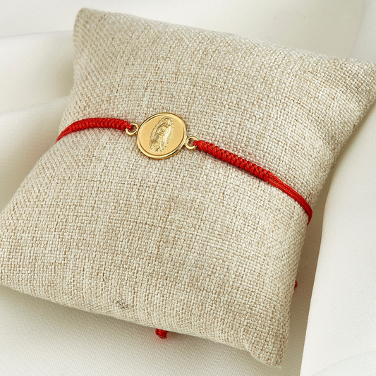 PULSERA VIRGEN DE GUADALUPE REDONDA HILO AJUSTABLE
