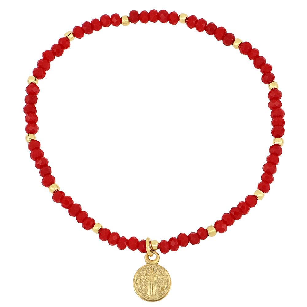 PULSERA SAN BENITO COLGANTE ELÁSTICA DE CRISTAL