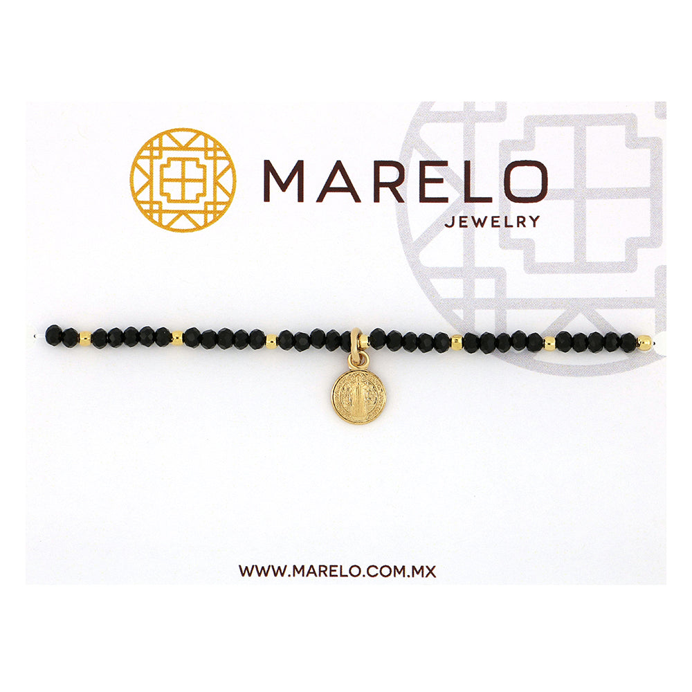 PULSERA SAN BENITO COLGANTE ELÁSTICA DE CRISTAL
