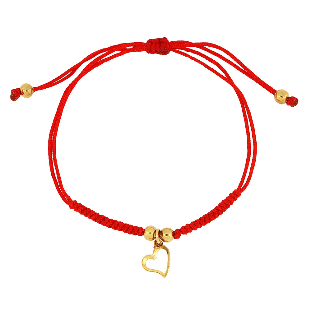 PULSERA DIJE DE CORAZÓN HILO