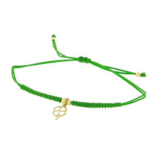 PULSERA TREBOL DIJE HILO