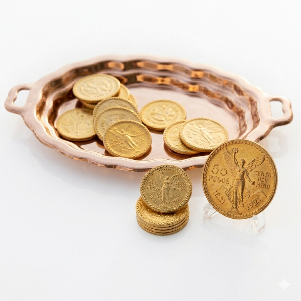 JUEGO DE ARRAS CENTENARIO CON CHAROLA COLOR ORO ROSA