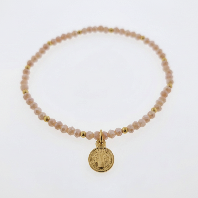 PULSERA SAN BENITO COLGANTE ELÁSTICA DE CRISTAL